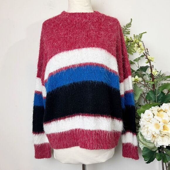 Anthropologie Raga Taylor Pullover Sweater | Multicolor Stripe | Size medium - Picture 2 of 13